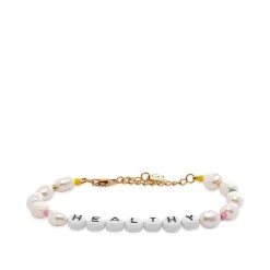Sporty & Rich Healthy Pearl & Bead Bracelet