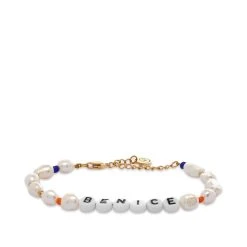 Sporty & Rich Be Nice Pearl & Bead Bracelet