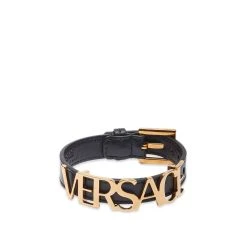 Versace Text Logo Belt Bracelet