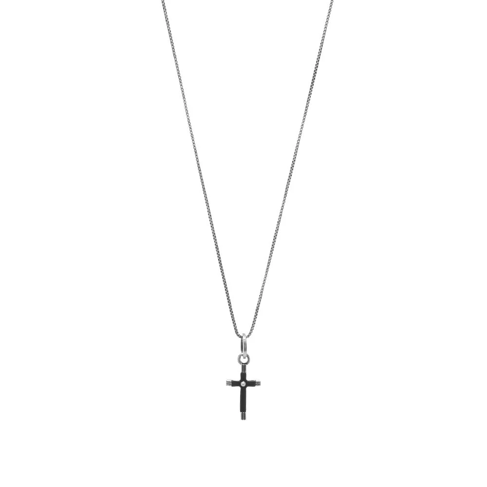Saint Laurent Slim Pendant Necklace With Cross
