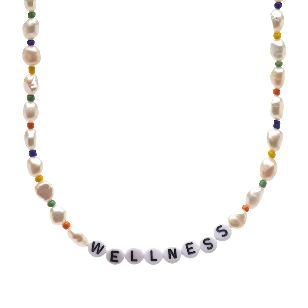 Sporty & Rich Wellness Pearl & Bead Necklace
