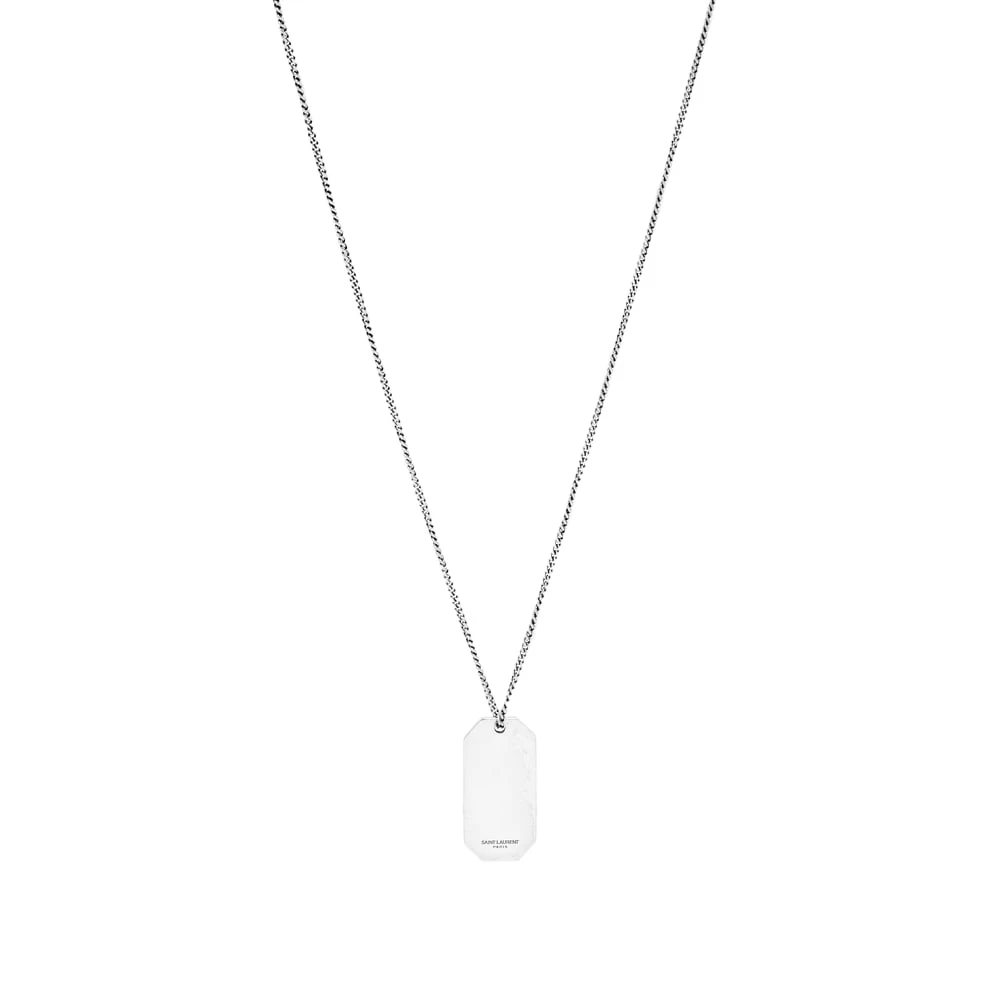 Saint Laurent Short Id Tag Pendant Necklace
