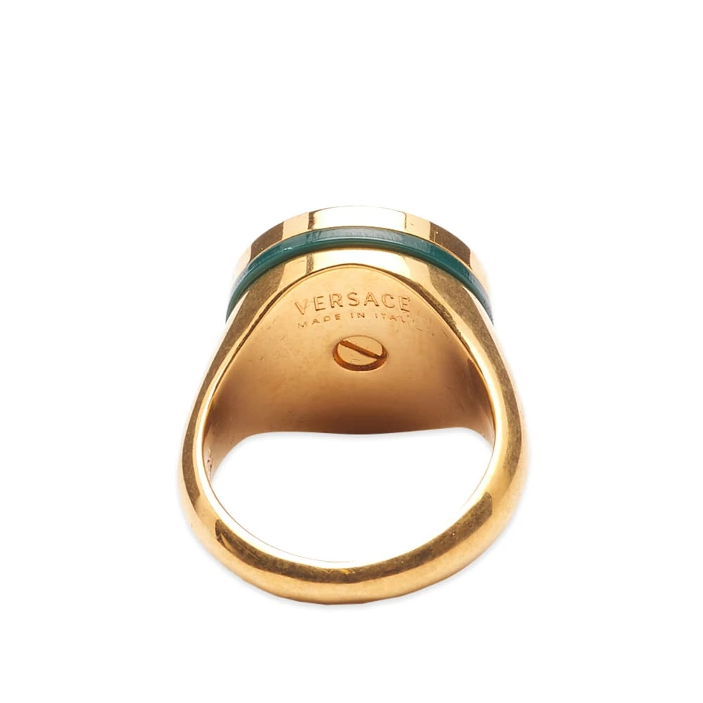 Versace Medusa Head Onyx Set Signet Ring - Image 2