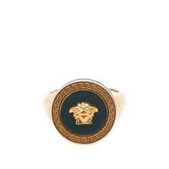 Versace Medusa Head Onyx Set Signet Ring