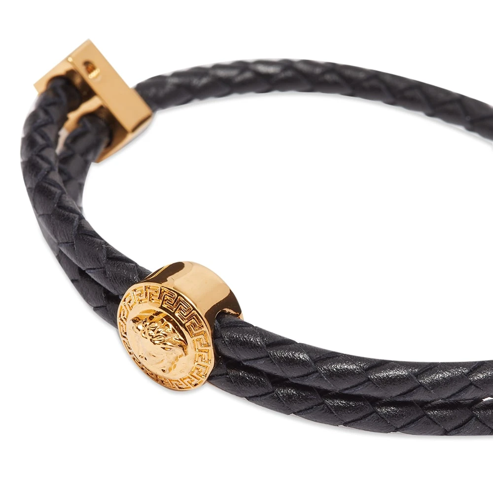 Versace Medusa Band Leather Bracelet - Image 2