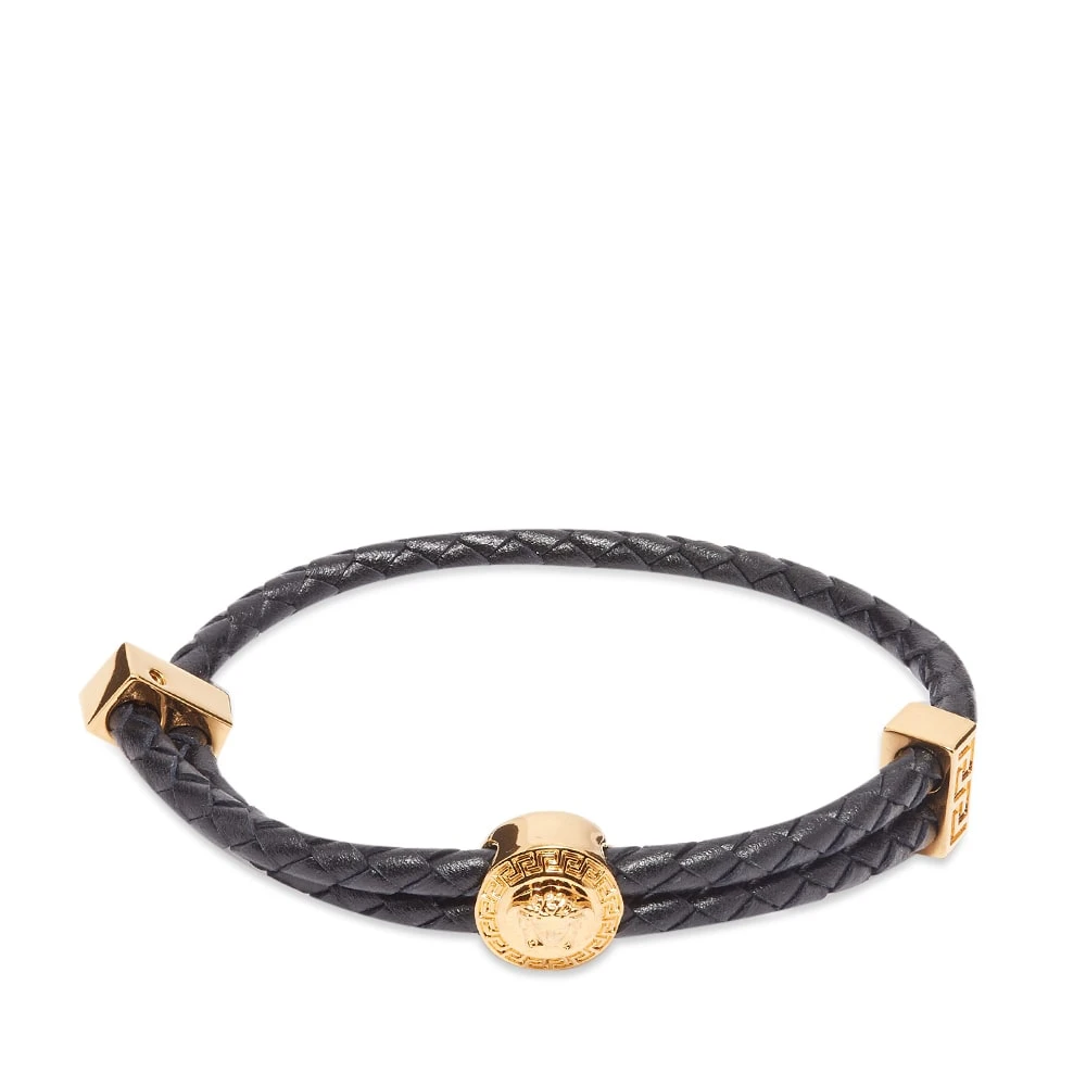 Versace Medusa Band Leather Bracelet