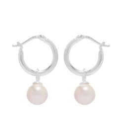 Hatton Labs White Pearl Hoop Earrings