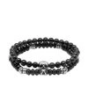 Alexander McQueen Beaded Double Wrap Skull Bracelet