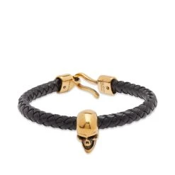 Alexander McQueen Leather Skull Bracelet