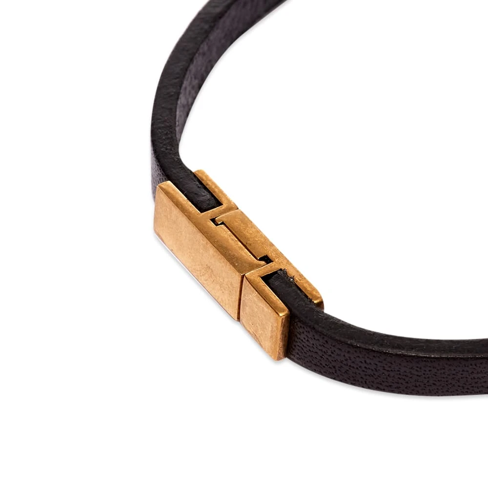 Saint Laurent Leather Id Plaque Bracelet - Image 3
