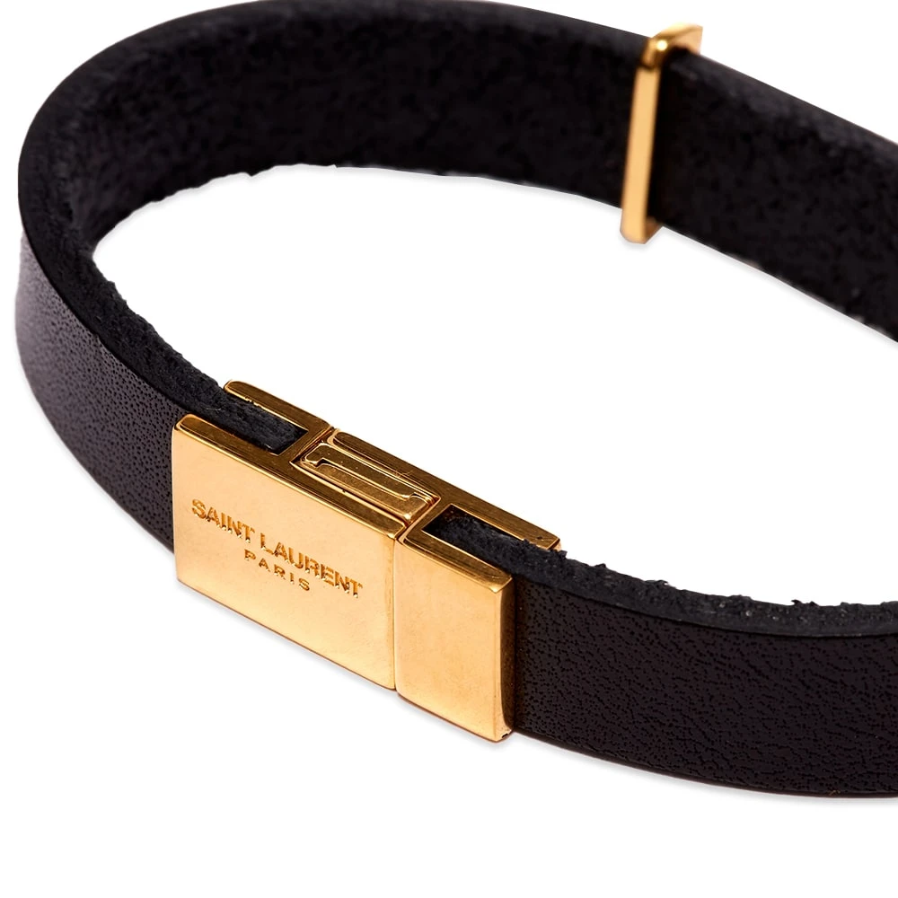 Saint Laurent Ysl Leather Bracelet - Image 3