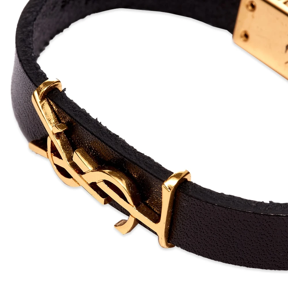 Saint Laurent Ysl Leather Bracelet - Image 4