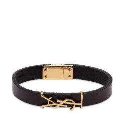 Saint Laurent Ysl Leather Bracelet